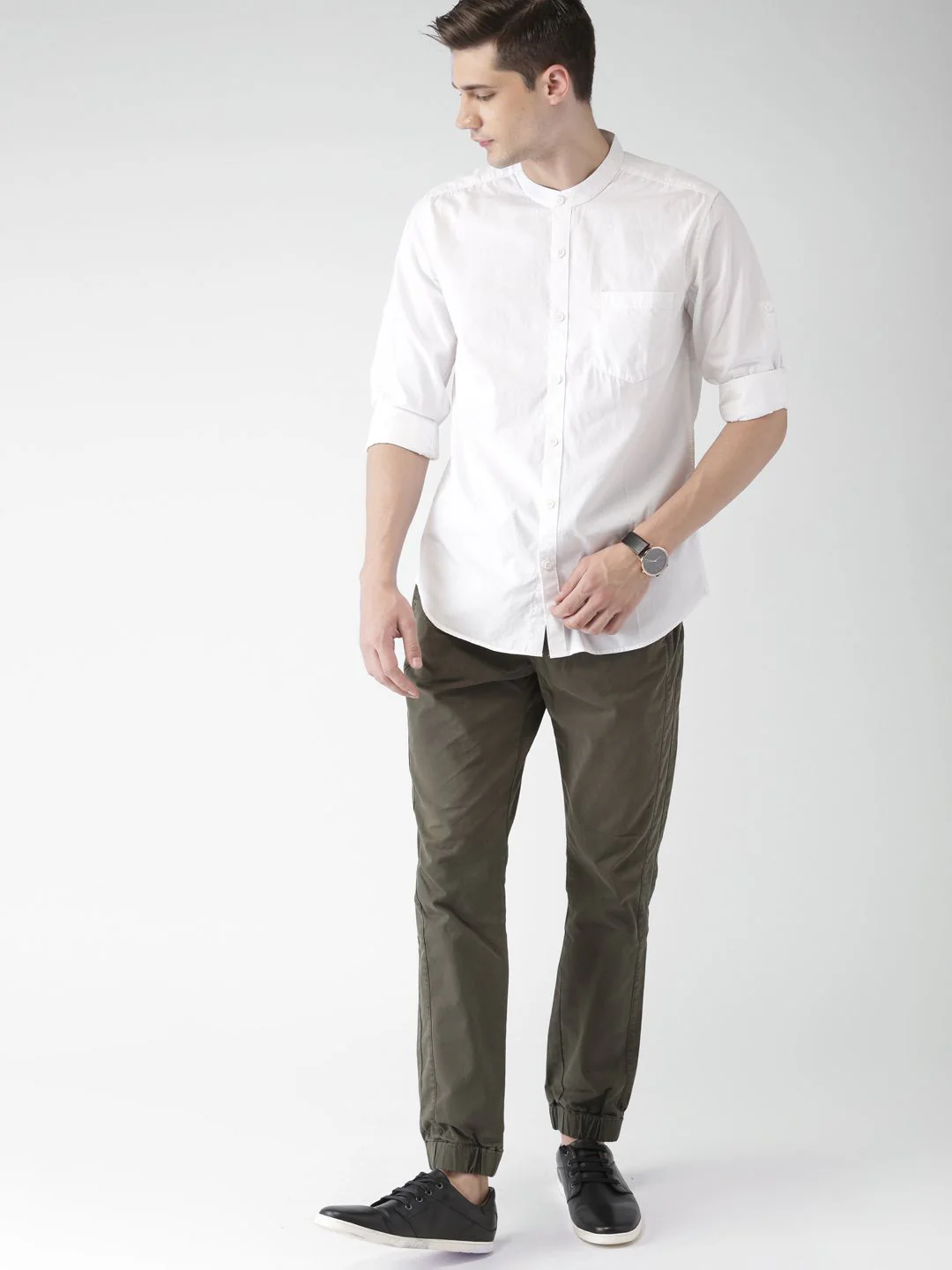 Highlander White Slim Fit Casual Shirt - Image 4