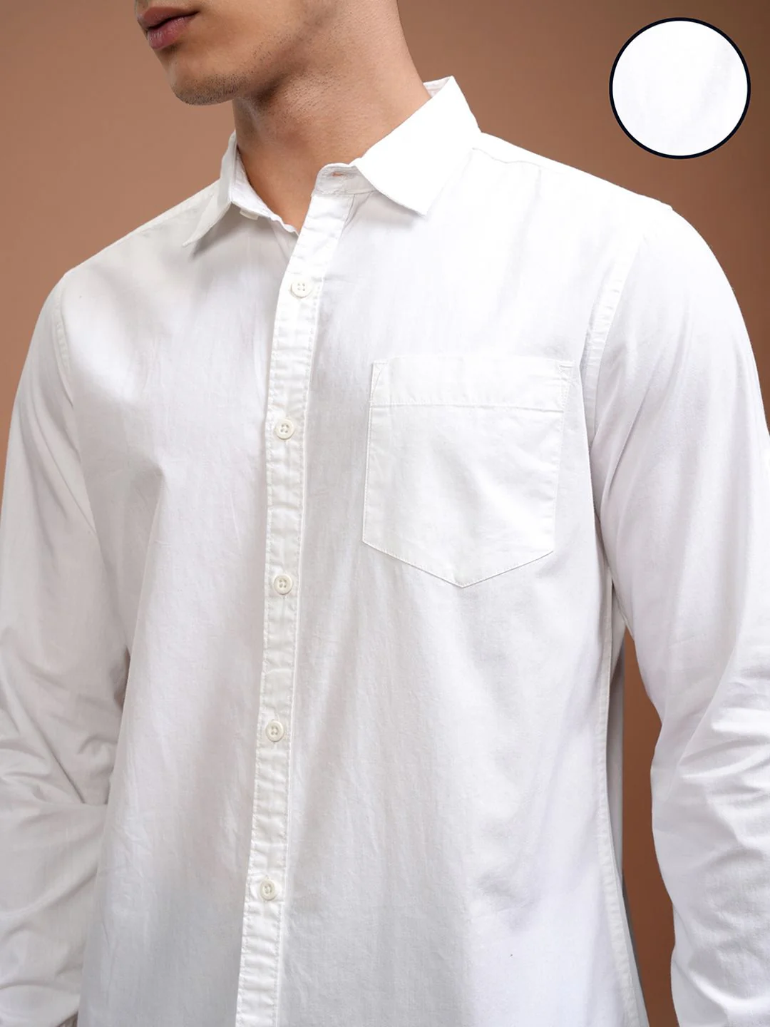 Highlander White Slim Fit Casual Shirt - Image 3