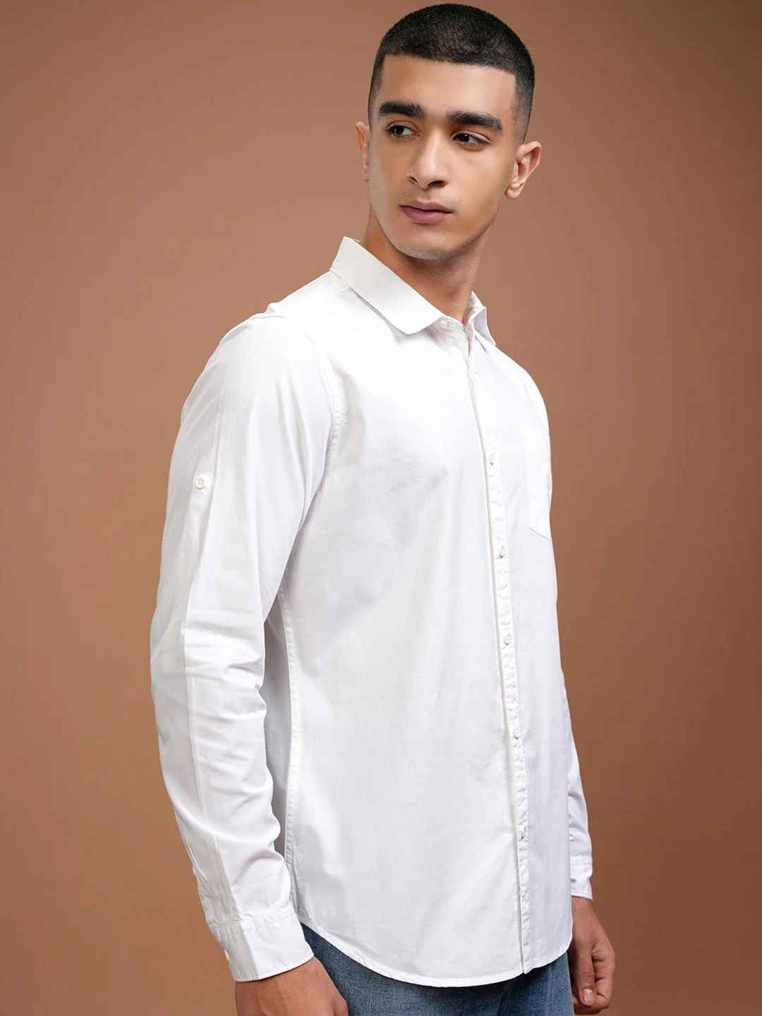 Highlander White Slim Fit Casual Shirt - Image 5