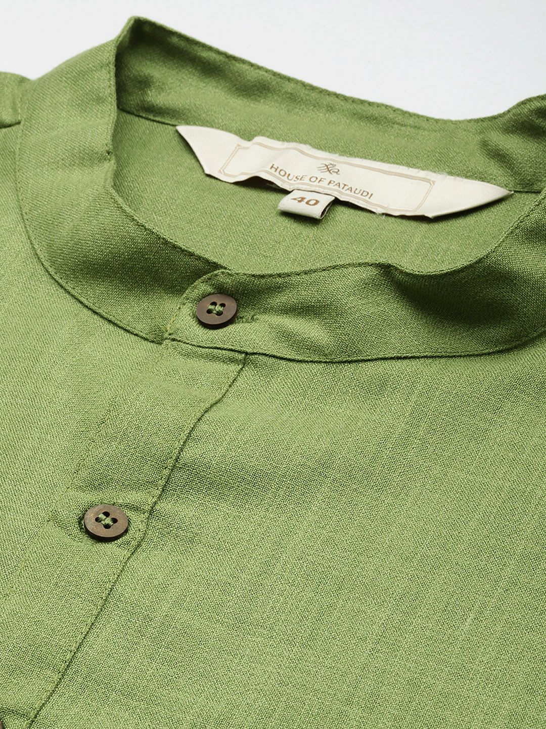 House of Pataudi Band Collar Rozana Kurta - Image 2