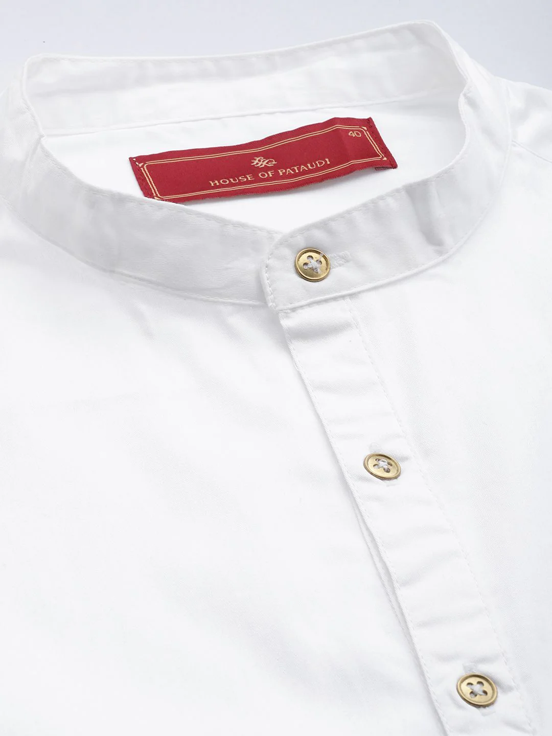 House of Pataudi Embroidered Detailed Pure Cotton Party Rozana Shirt - Image 2