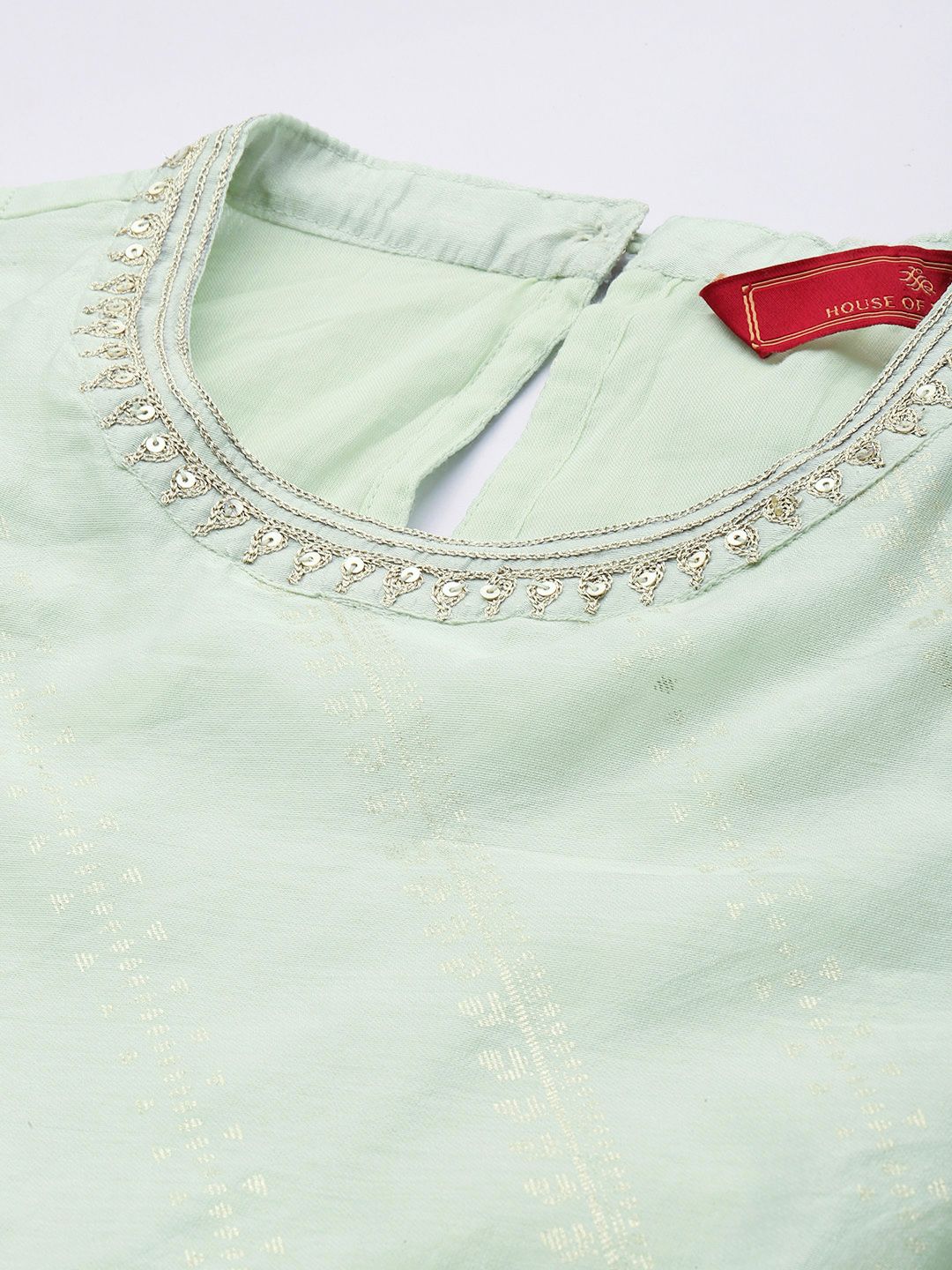 House of Pataudi Ethnic Motifs Printed Sequinned Jashn Kurta - Image 2