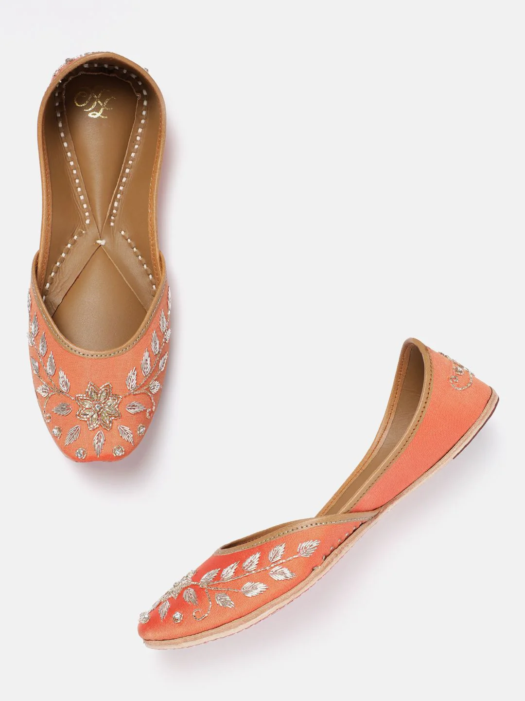 House of Pataudi Floral Embellished Ethnic Mojaris - Image 2