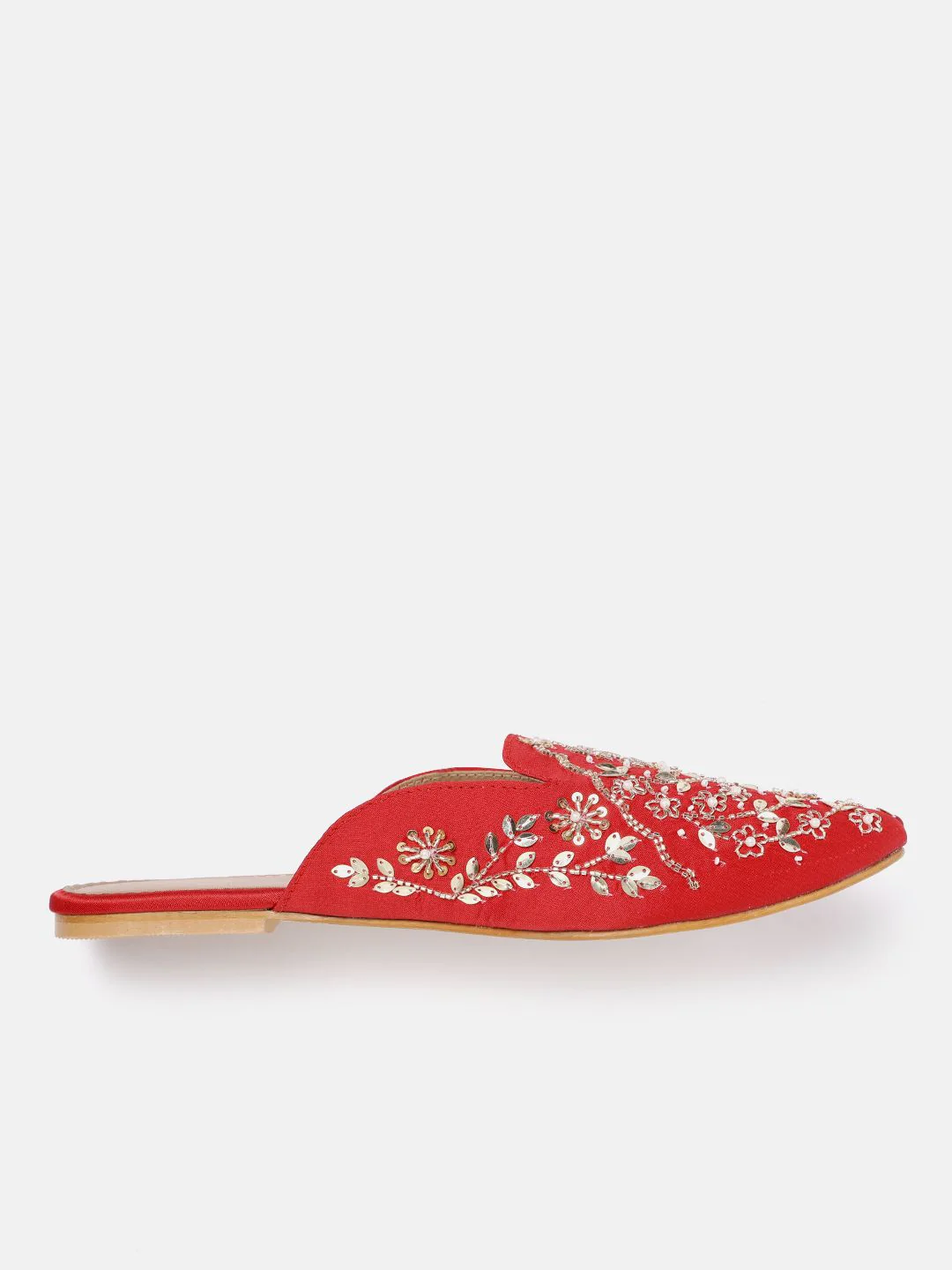 House of Pataudi Floral Embellished Mules - Image 3