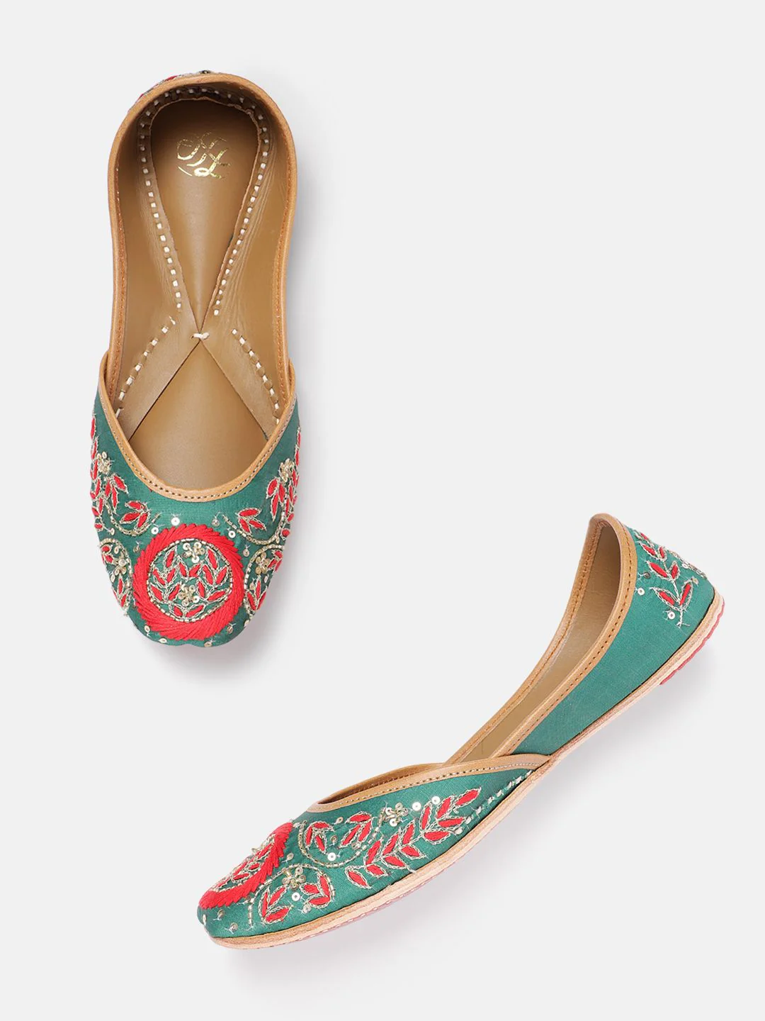 House of Pataudi Floral Embroidered Mojaris - Image 2