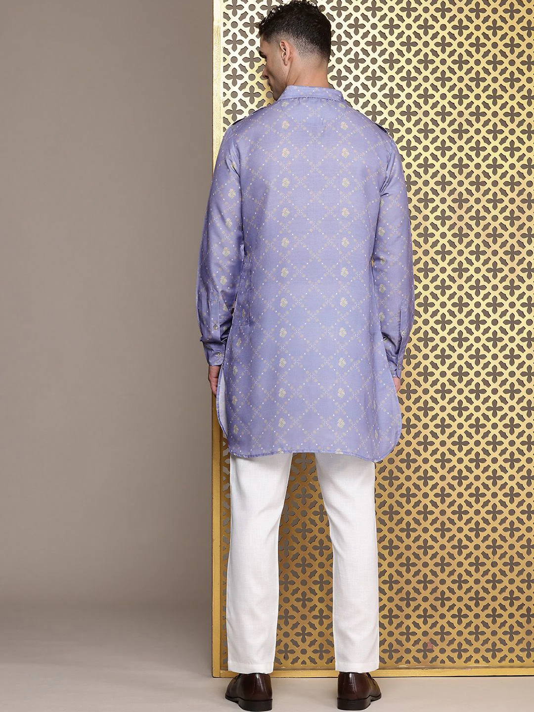 House of Pataudi Floral Printed Pathani Jashn Kurta - Image 4