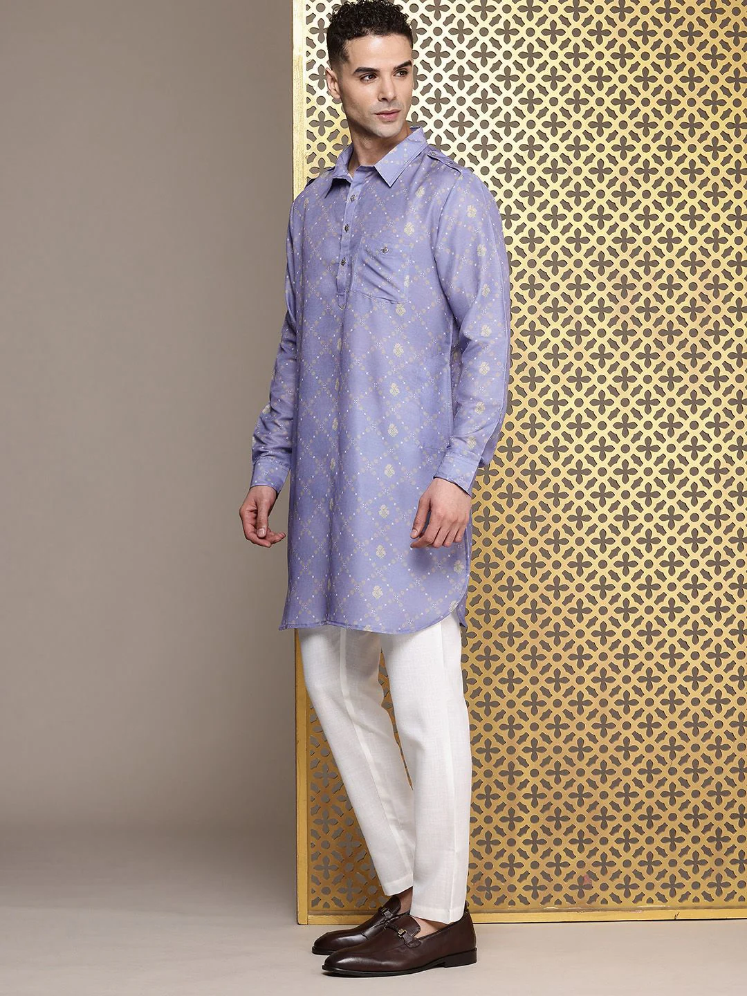 House of Pataudi Floral Printed Pathani Jashn Kurta - Image 5
