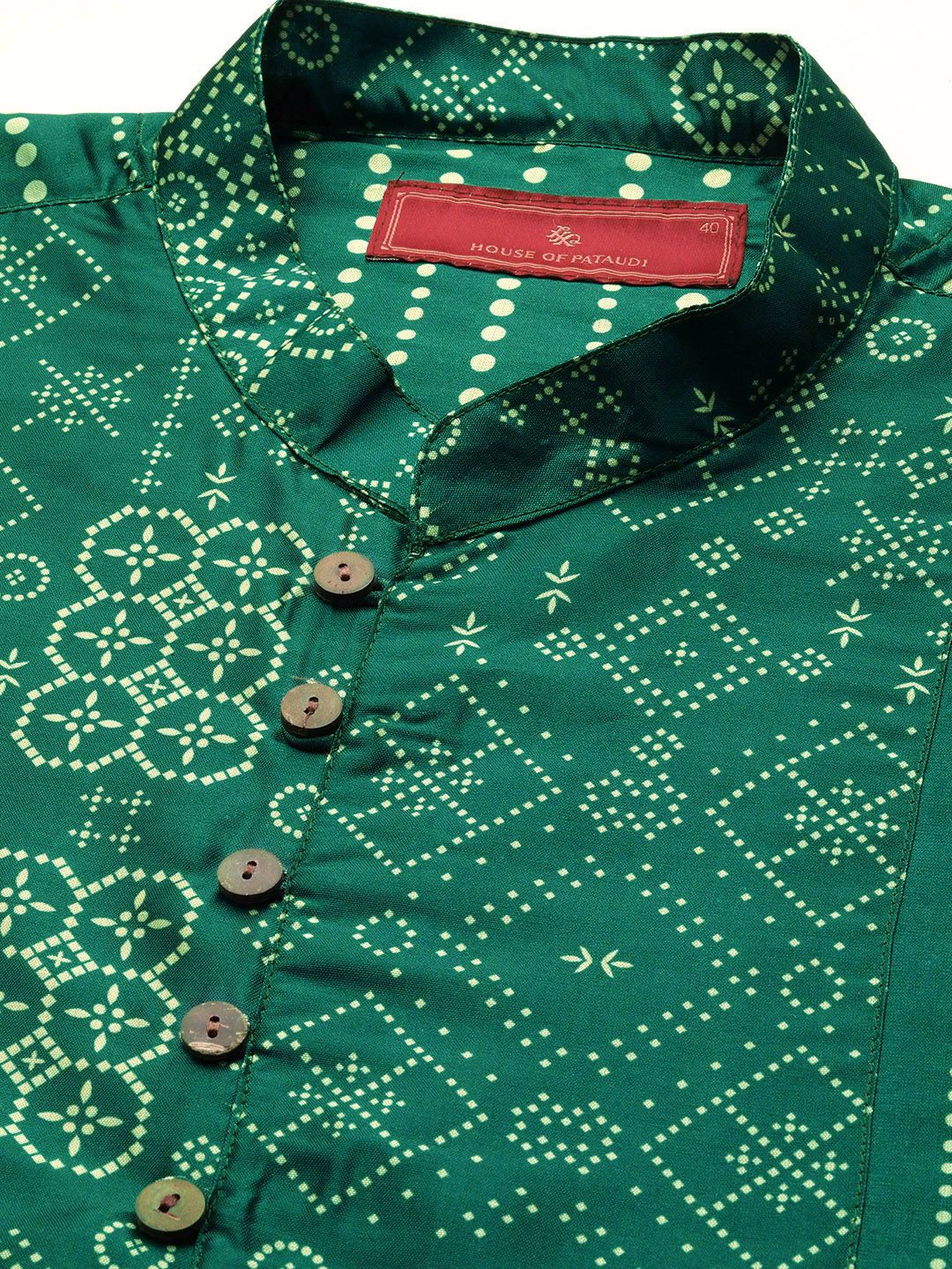 House of Pataudi Jashn Geometric Printed Kurta - Image 2