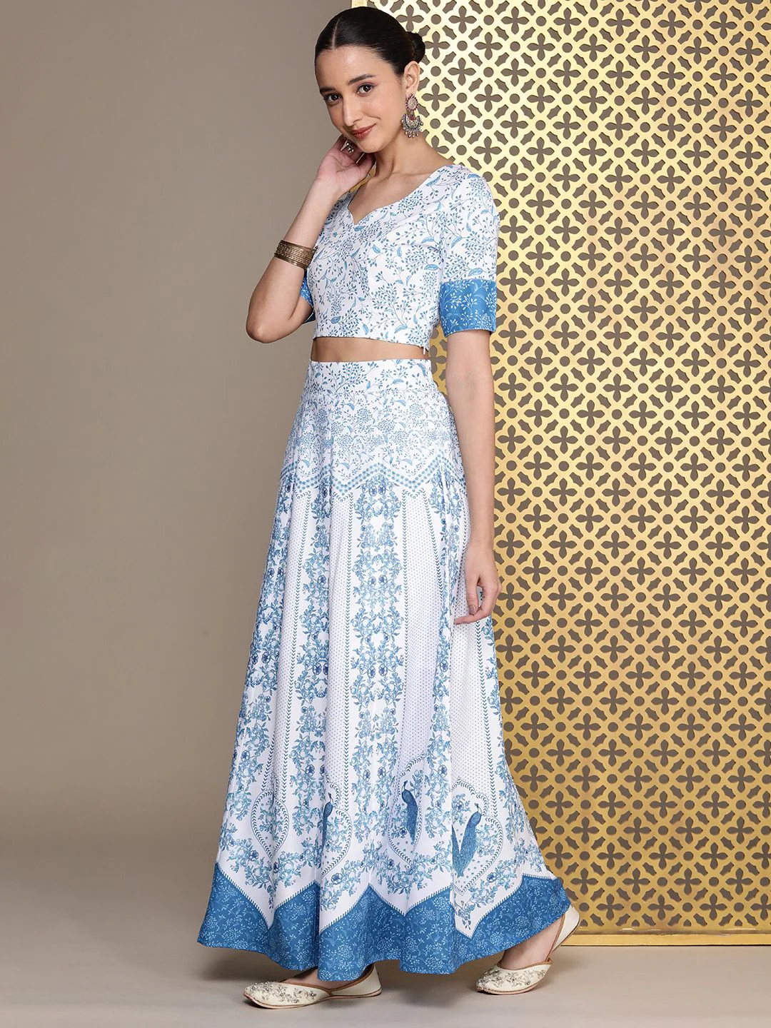 House of Pataudi Jashn Printed Sequinned Ready to Wear Lehenga Choli With Dupatta - Image 7