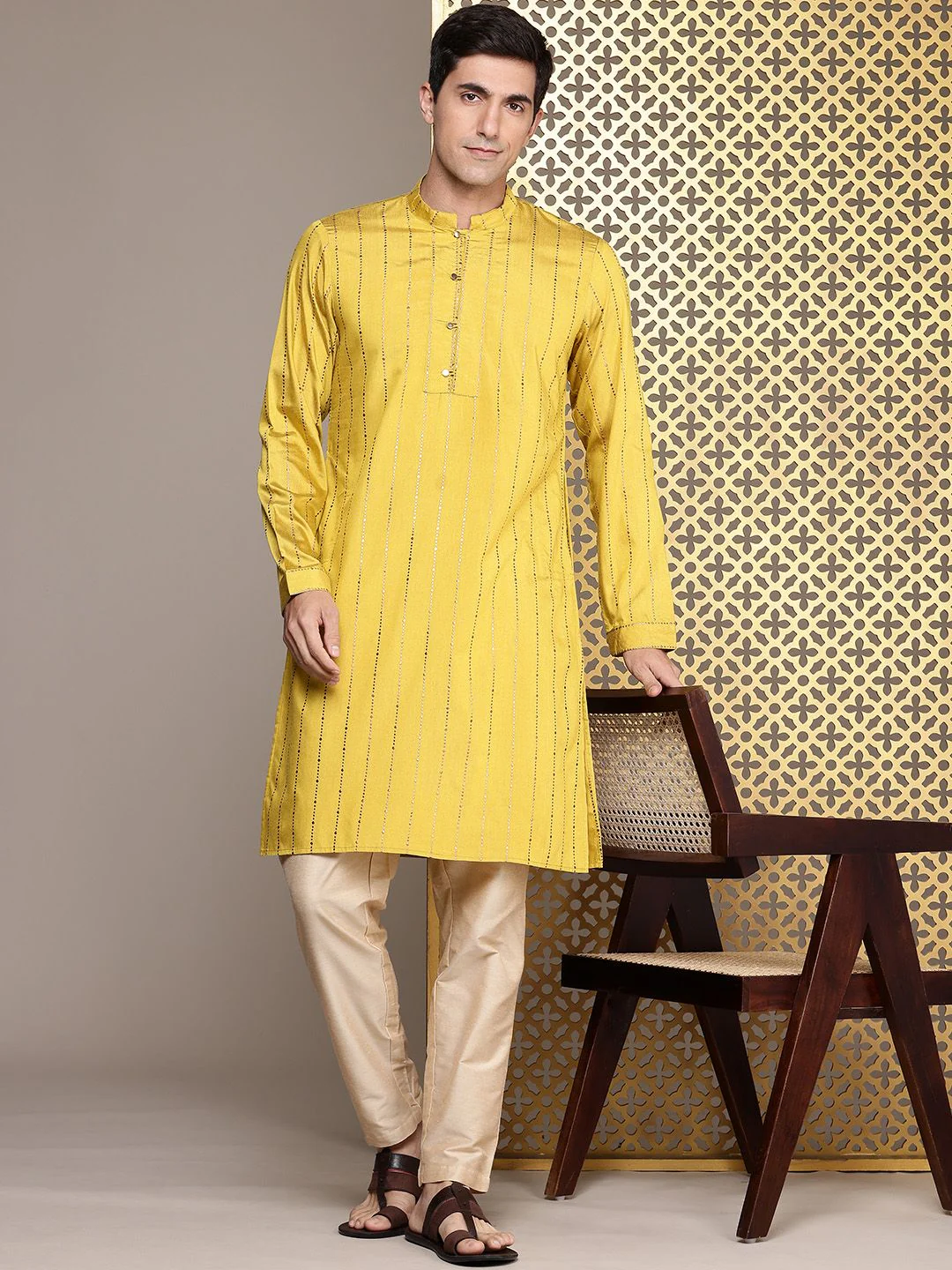 House of Pataudi Jashn Striped Kurta - Image 6
