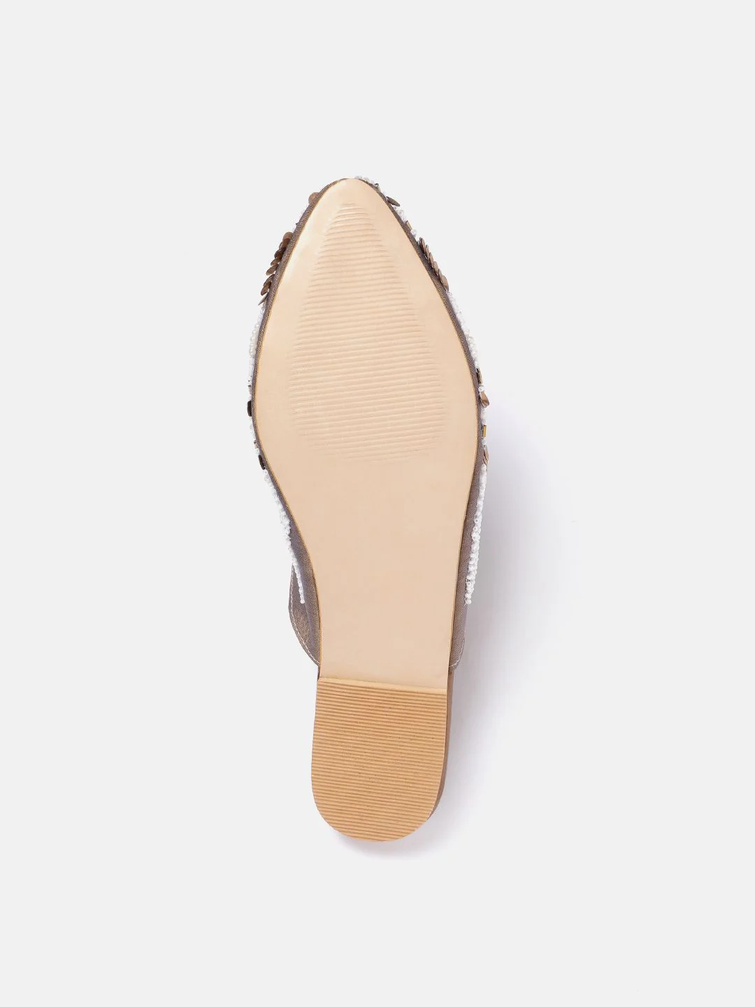 House of Pataudi Leather Embellished Ethnic Mules - Image 5