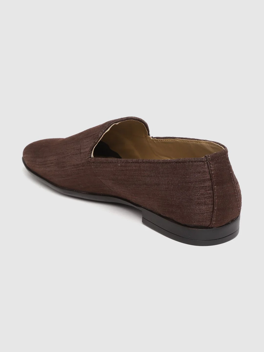 House of Pataudi Men Coffee Brown Solid Loafers - Image 3