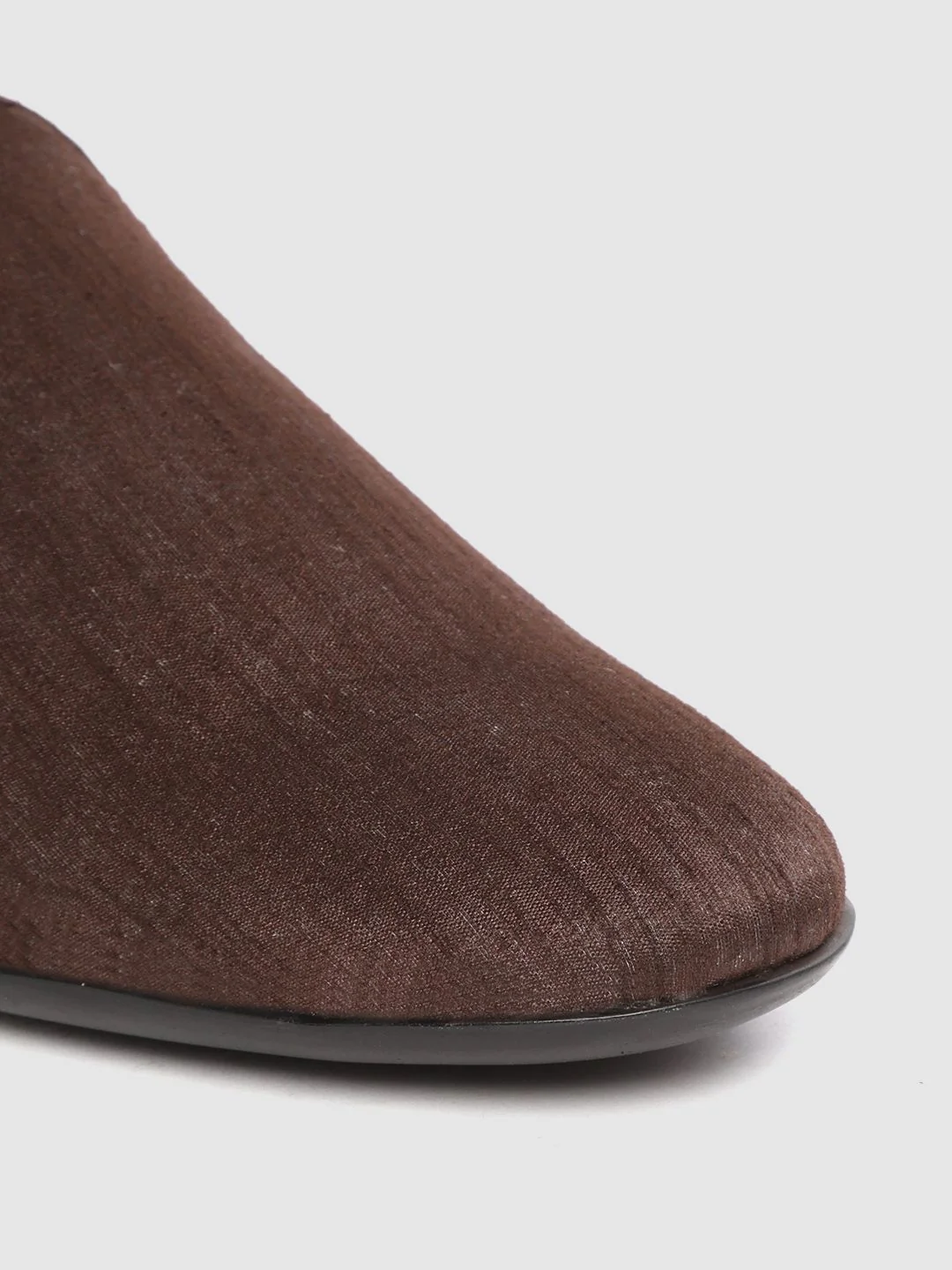 House of Pataudi Men Coffee Brown Solid Loafers - Image 6