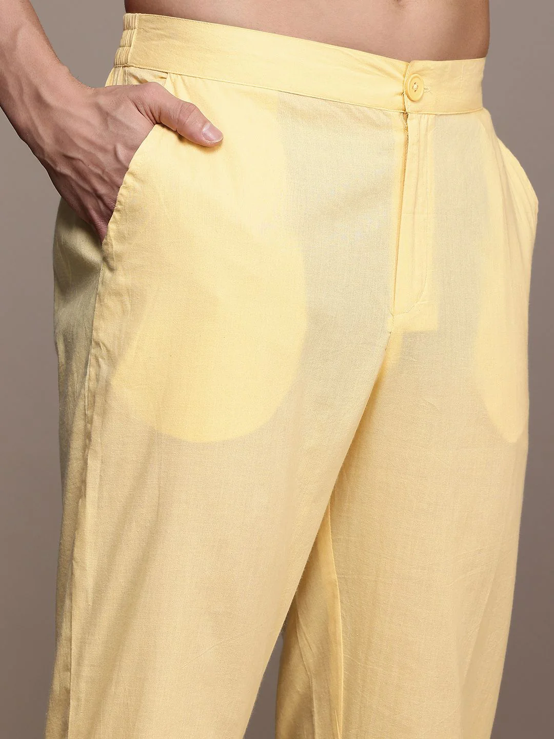 House of Pataudi Men Pure Cotton Jashn Kurta with Trousers - Image 3