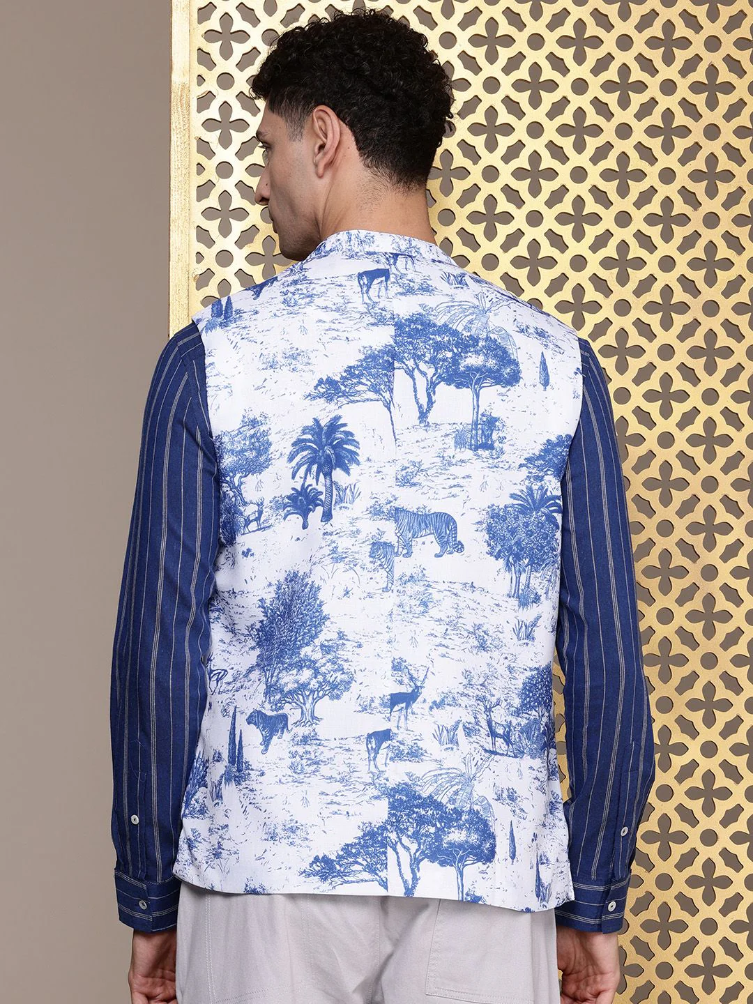 House of Pataudi Printed Rozana Nehru Jackets - Image 6