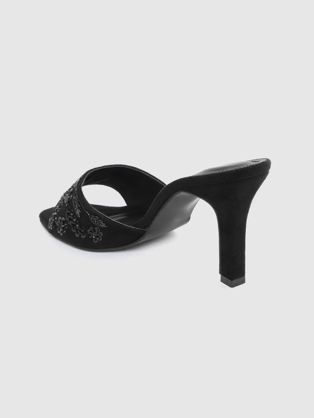 House of Pataudi Women Black Western Embellished Handcrafted Heels - Image 3