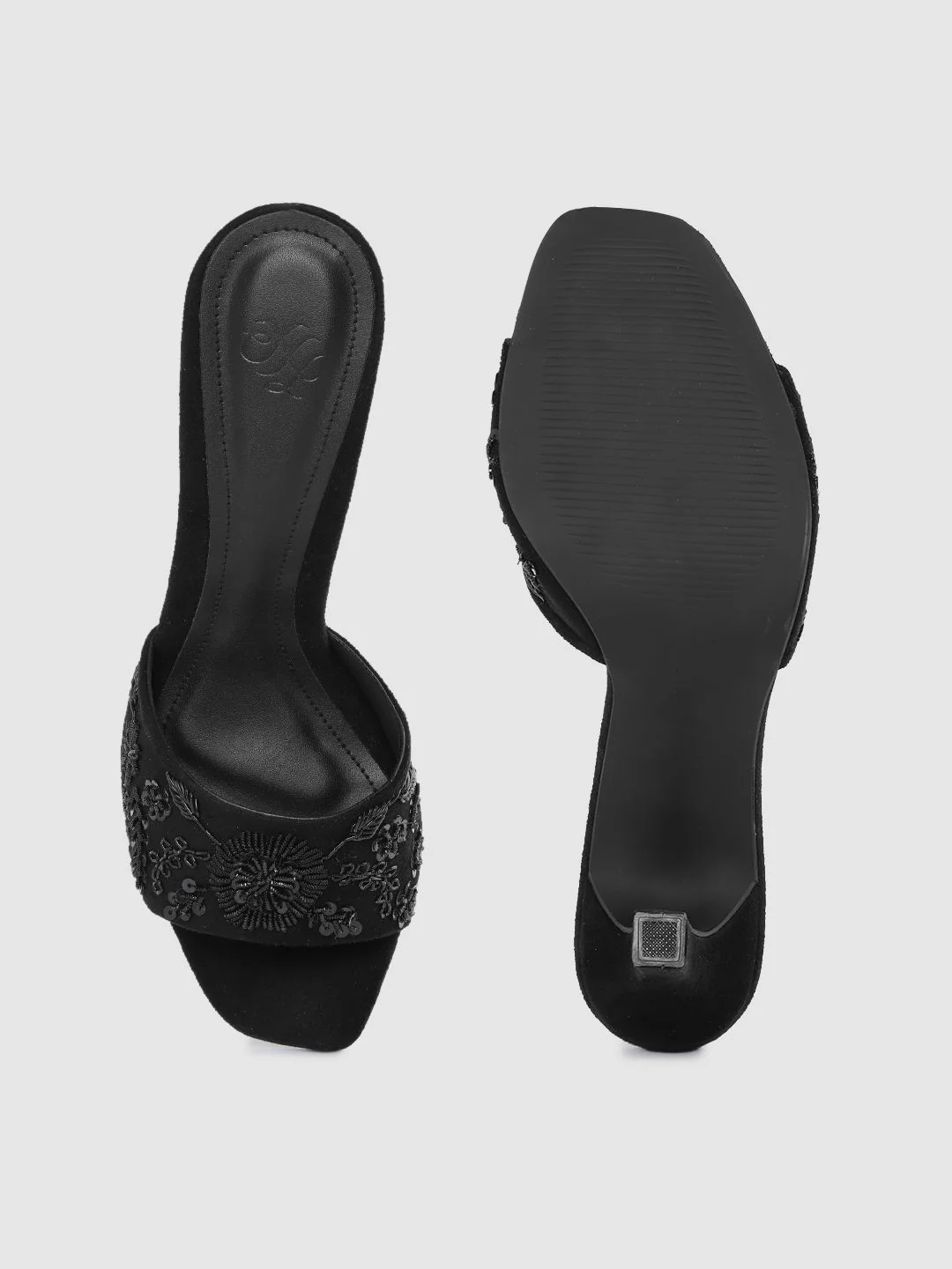 House of Pataudi Women Black Western Embellished Handcrafted Heels - Image 4