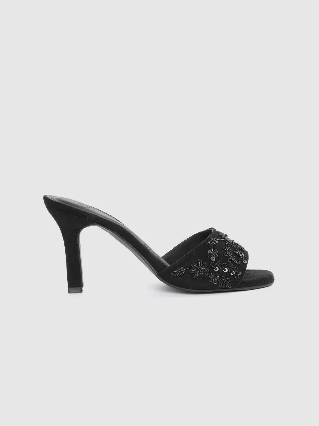 House of Pataudi Women Black Western Embellished Handcrafted Heels - Image 5