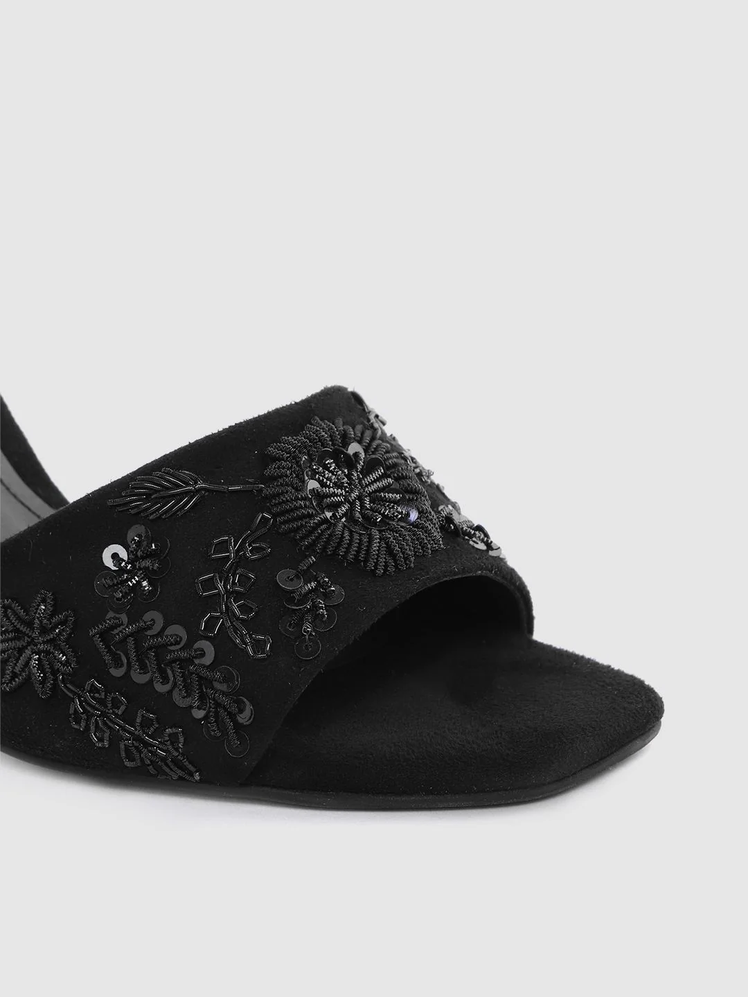 House of Pataudi Women Black Western Embellished Handcrafted Heels - Image 6