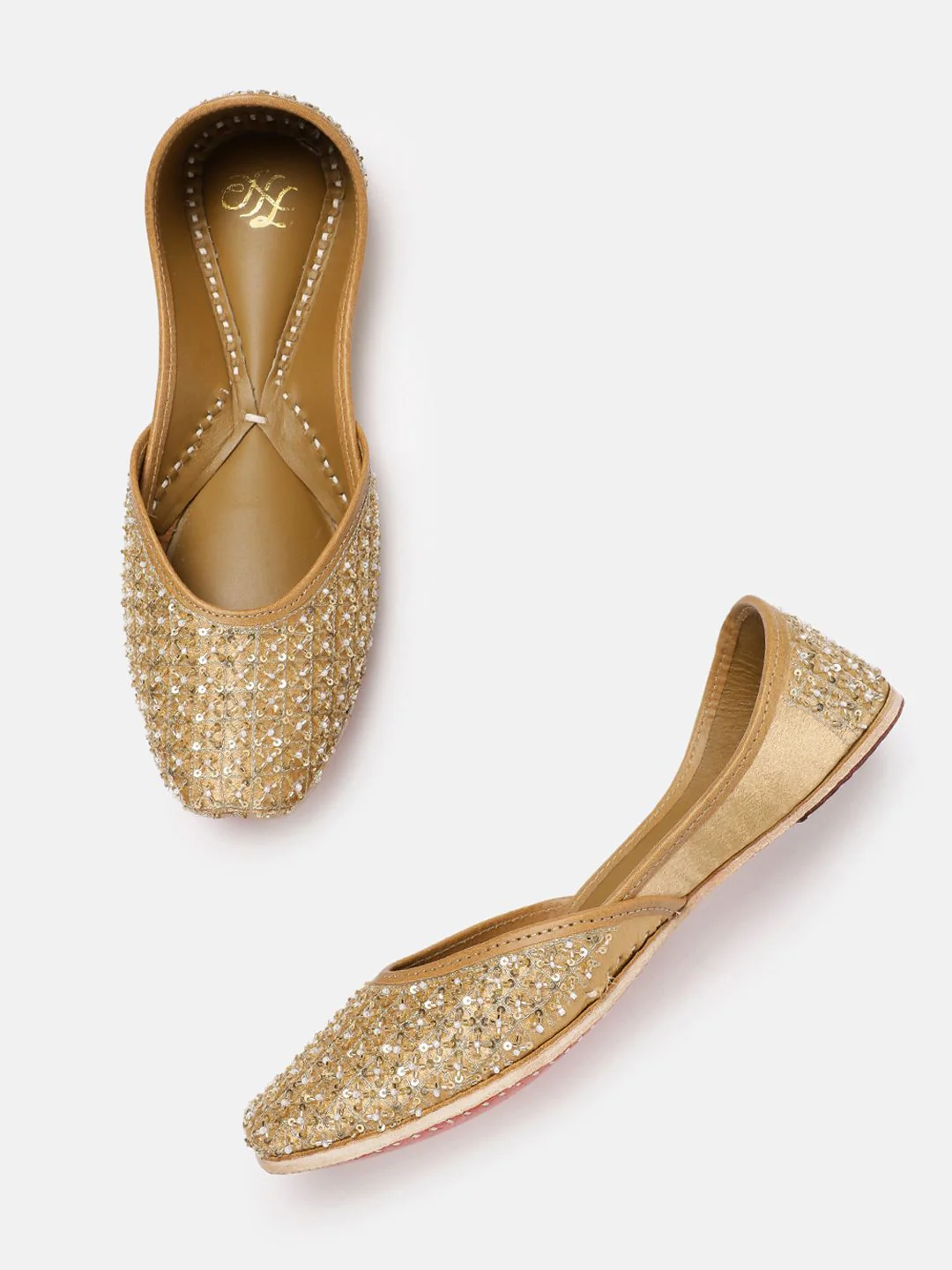 House of Pataudi Women Embellished Ethnic Mojaris - Image 2