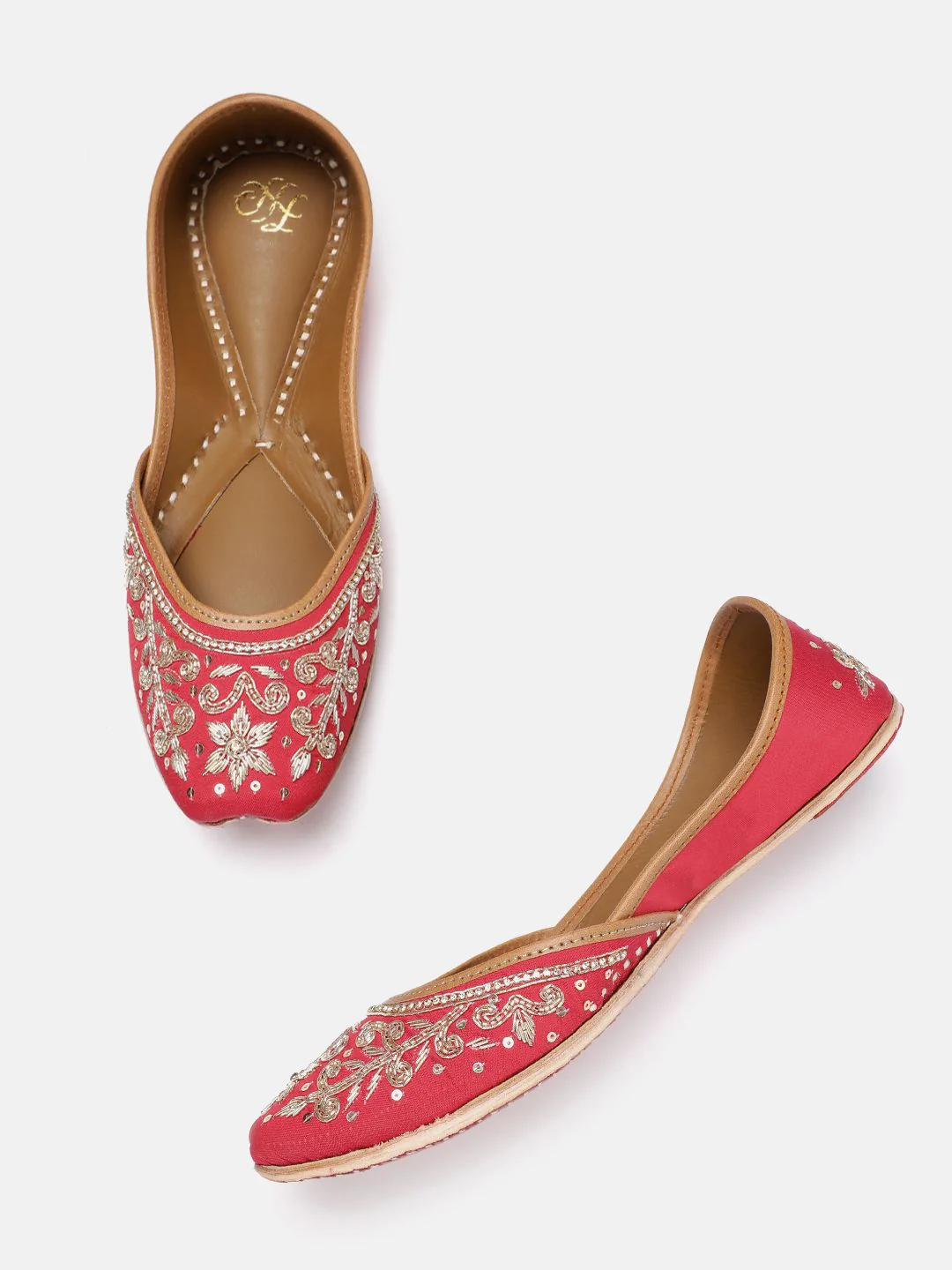 House of Pataudi Women Ethnic Embellished Mojaris - Image 2
