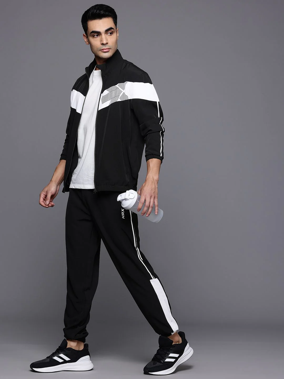 HRX by Hrithik Roshan Colourblocked Brand Logo Printed Rapid-Dry Running Tracksuit - Image 6