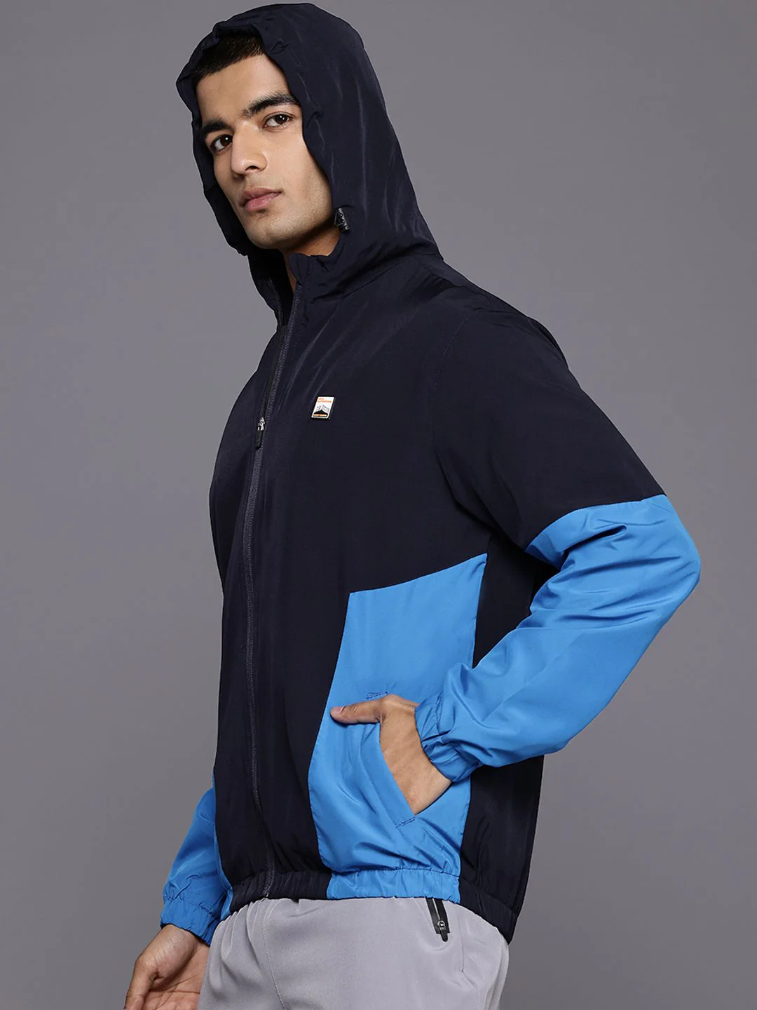 HRX by Hrithik Roshan Colourblocked Rapid-Dry Hooded Outdoor Jacket - Image 3