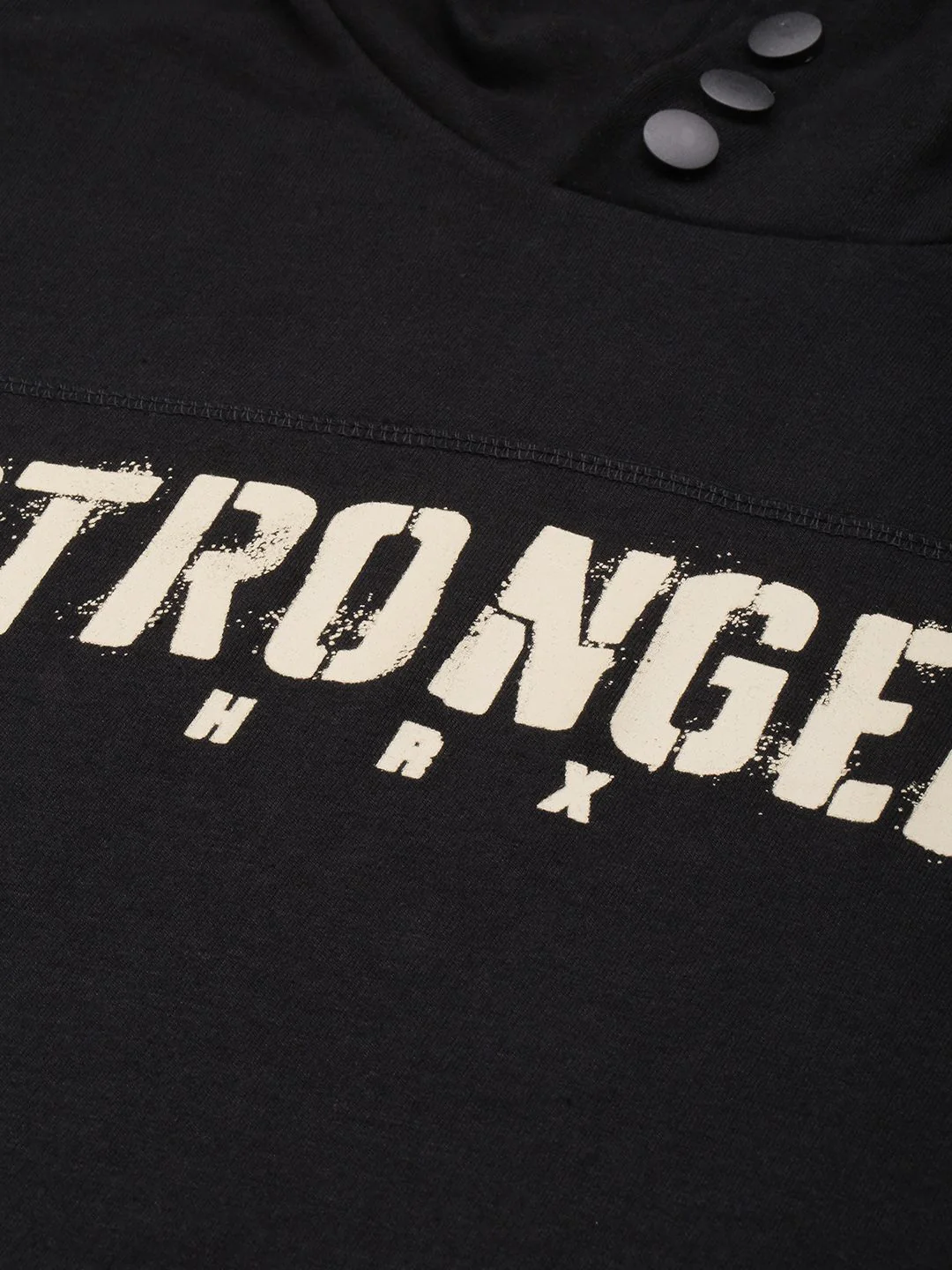 HRX by Hrithik Roshan IRONTRIBE Typography Hooded Training Sweatshirt & Joggers Tracksuit - Image 2