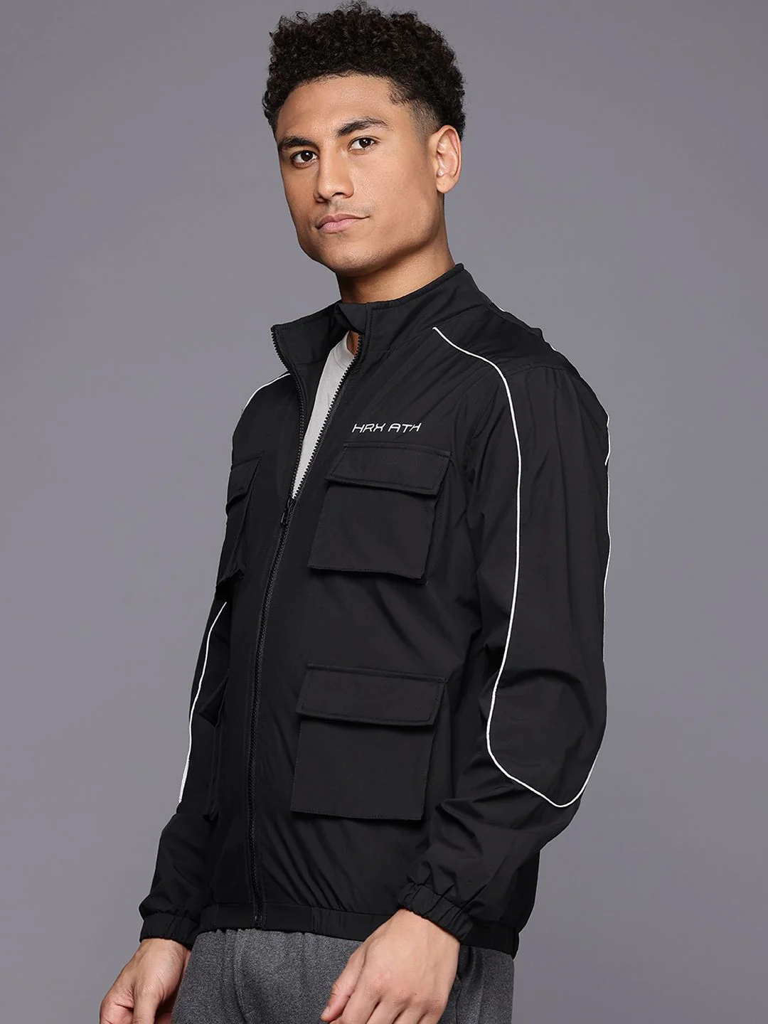HRX by Hrithik Roshan Longline Cargo-Style Tailored Jacket - Image 3