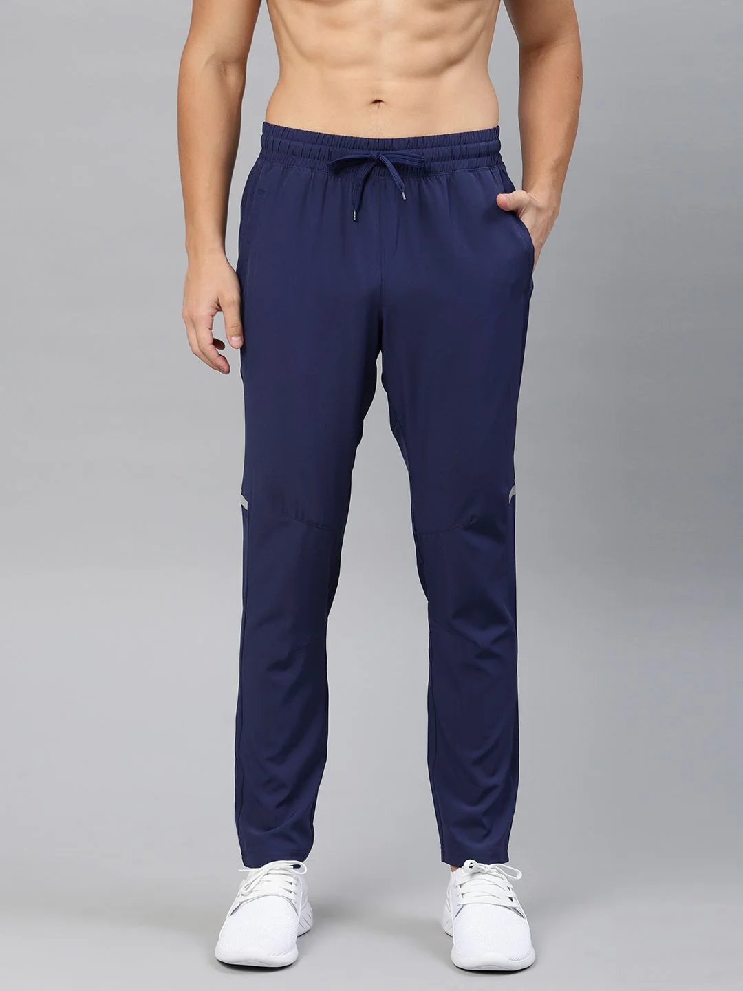 HRX by Hrithik Roshan Men Blue Solid Slim Fit Rapid-Dry Running Track Pants - Image 2