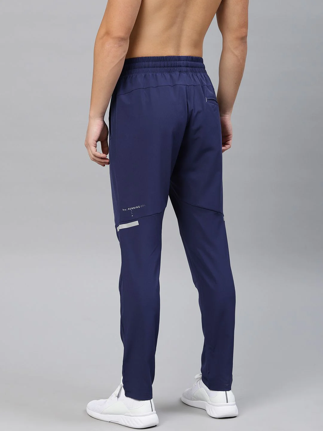 HRX by Hrithik Roshan Men Blue Solid Slim Fit Rapid-Dry Running Track Pants - Image 3