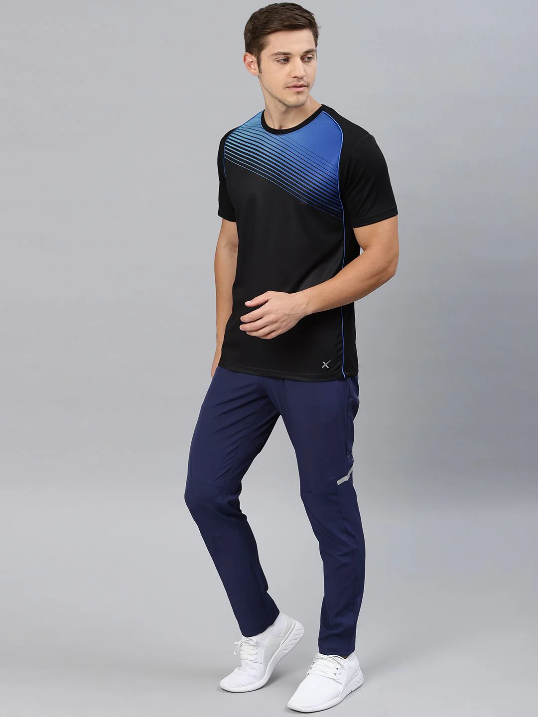 HRX by Hrithik Roshan Men Blue Solid Slim Fit Rapid-Dry Running Track Pants - Image 5