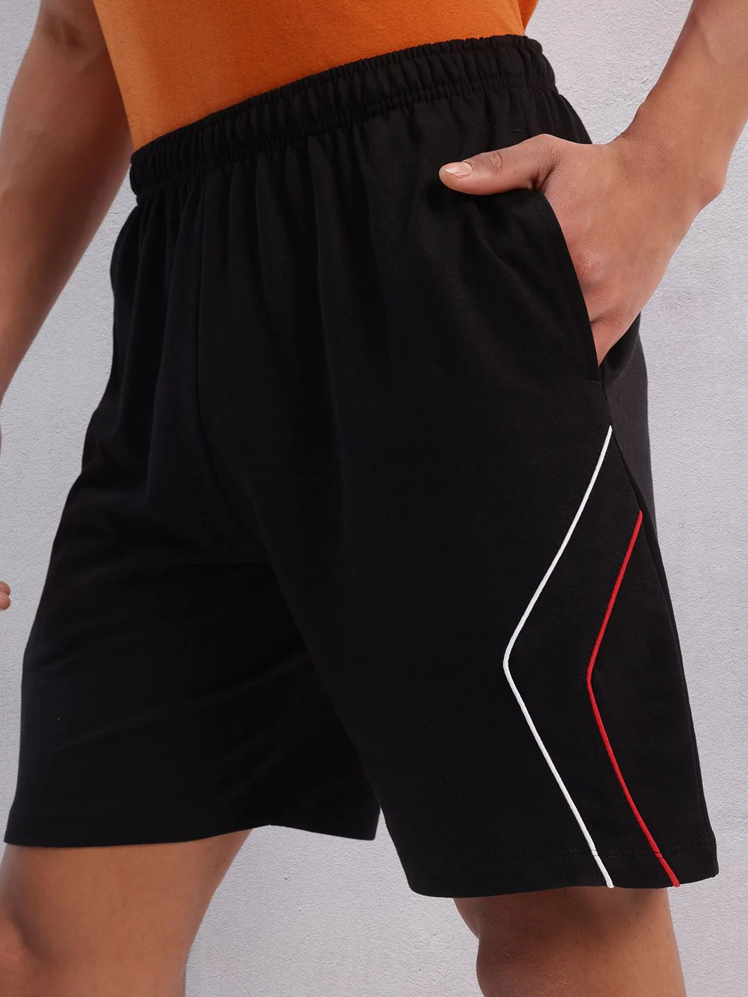 HRX by Hrithik Roshan Men Mid-Rise Regular Fit Lifestyle Shorts with Piping Detail - Image 6