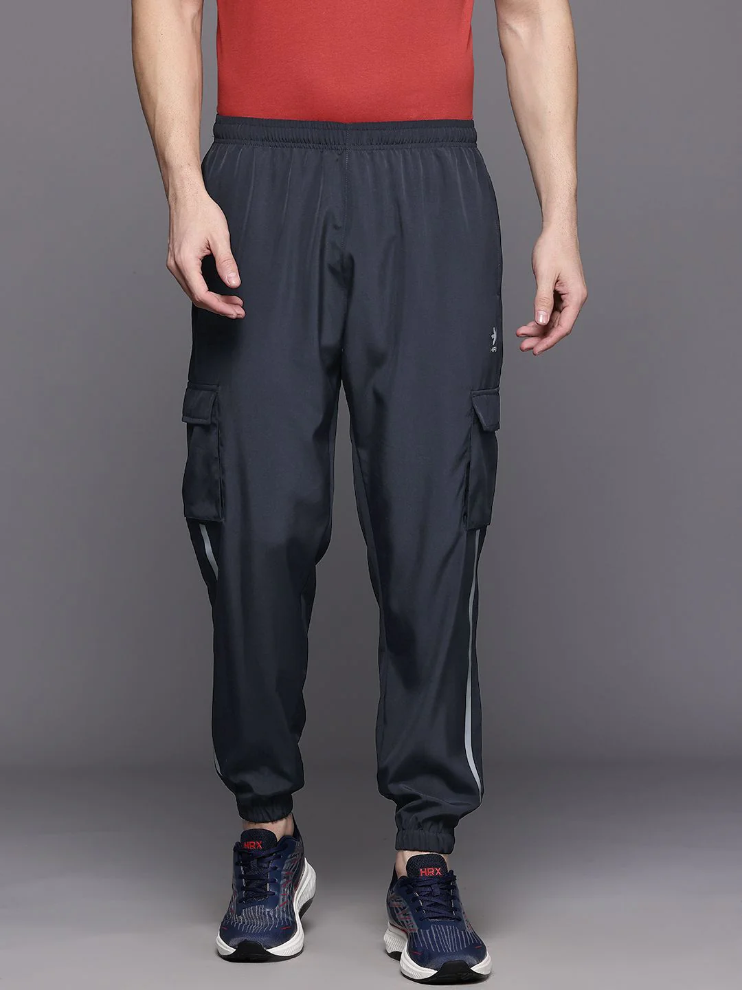 HRX by Hrithik Roshan Men Side Stiped Lifestyle Reflective Cargo-Style Jogger - Image 2