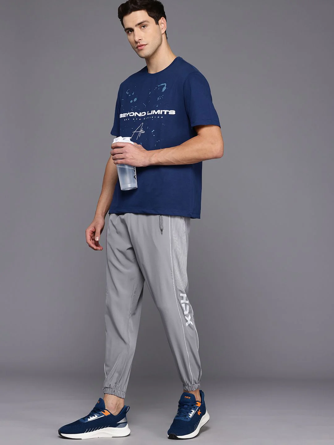 HRX by Hrithik Roshan Men Striped Detail Training Track Pants - Image 5