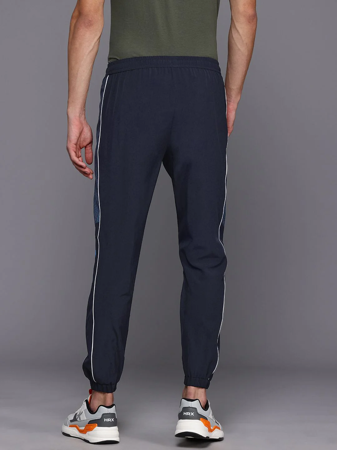 HRX by Hrithik Roshan Men Striped Detail Training Track Pants - Image 3