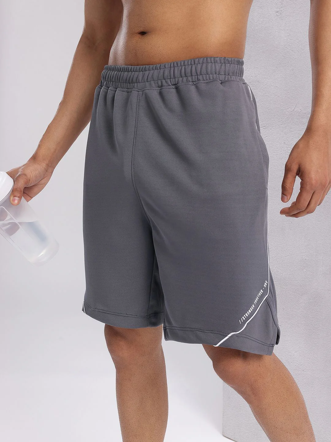HRX by Hrithik Roshan Men Typography Print Detail Rapid-Dry Training Shorts - Image 2
