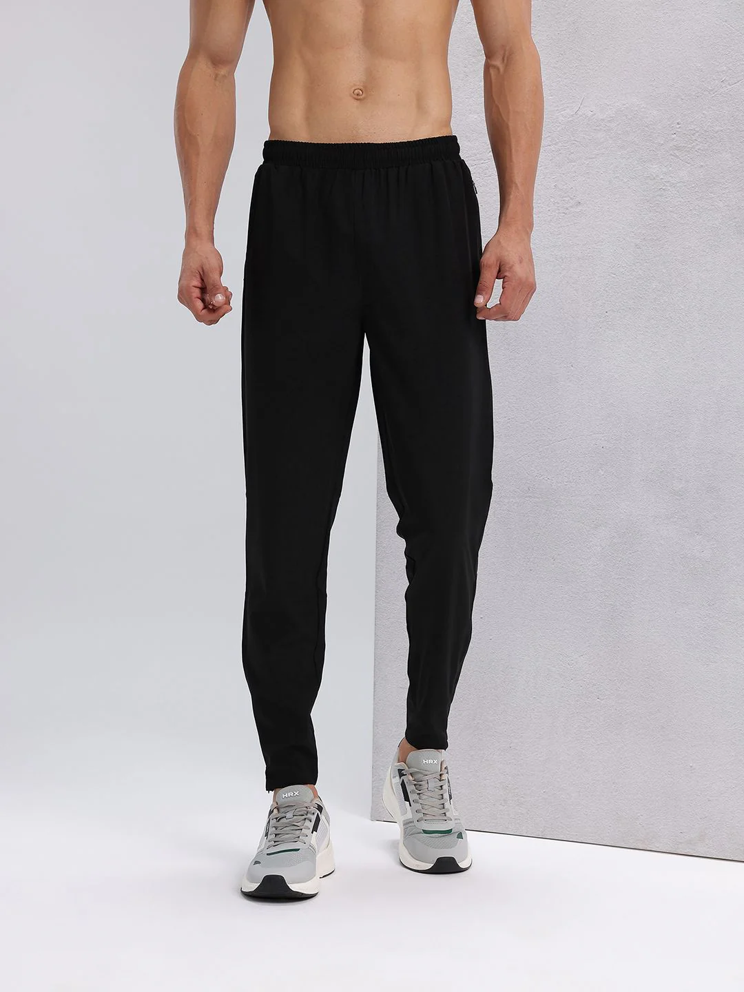 HRX by Hrithik Roshan Men Typography Print Panelled Mid-Rise Rapid-Dry Running Track Pants - Image 2