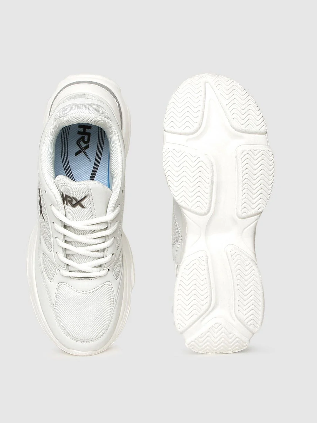 HRX by Hrithik Roshan Men White Solid Chunky Sneakers - Image 4