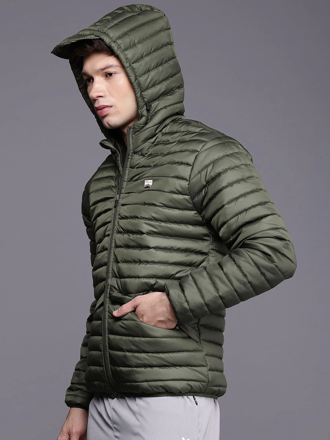 HRX by Hrithik Roshan Nature Therapy Rapid-Dry Antimicrobial Detachable Hood Padded Jacket - Image 3