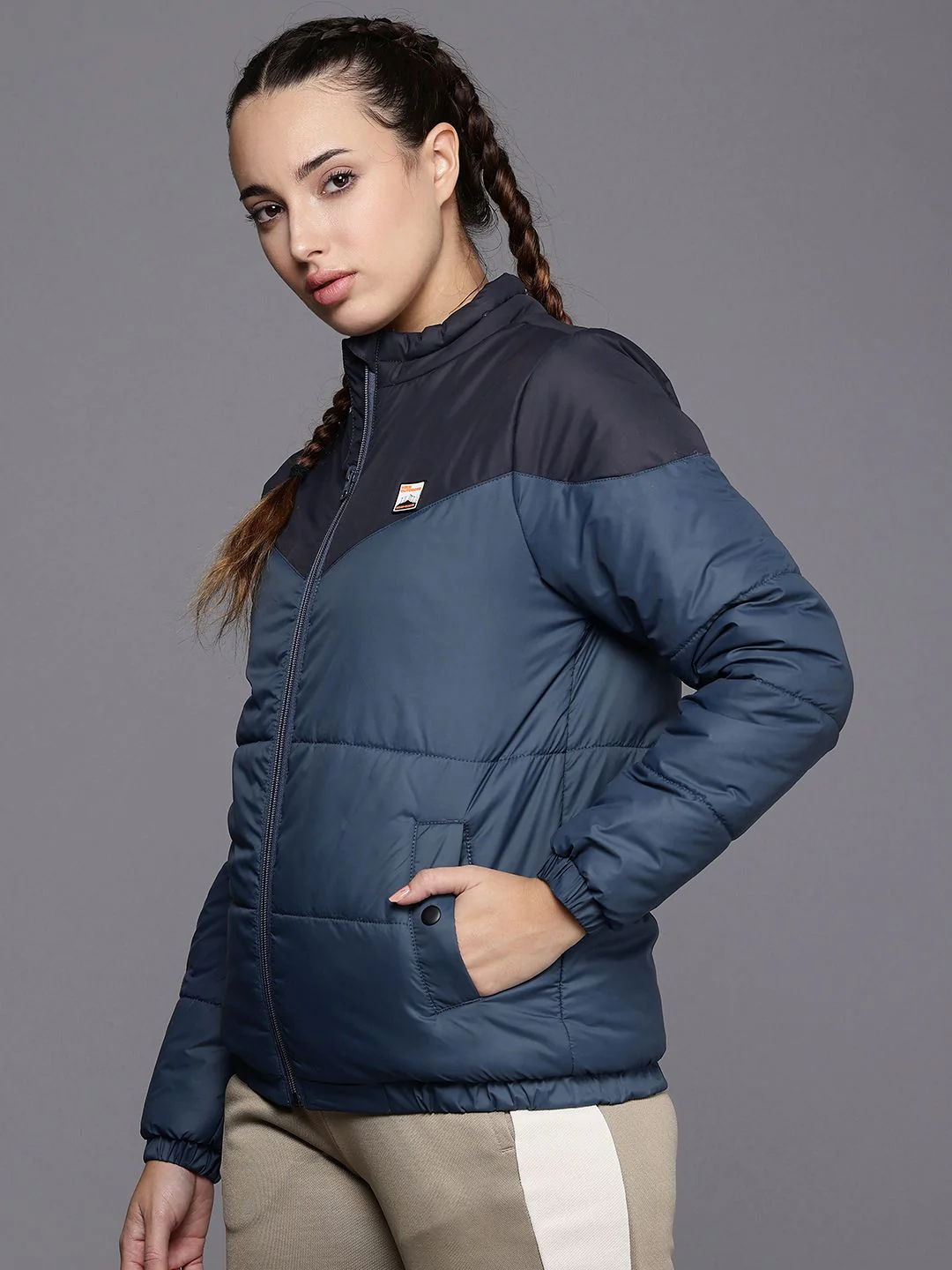 HRX by Hrithik Roshan Naturetherapy Rapid Dry Colourblocked Outdoor Padded Jacket - Image 3