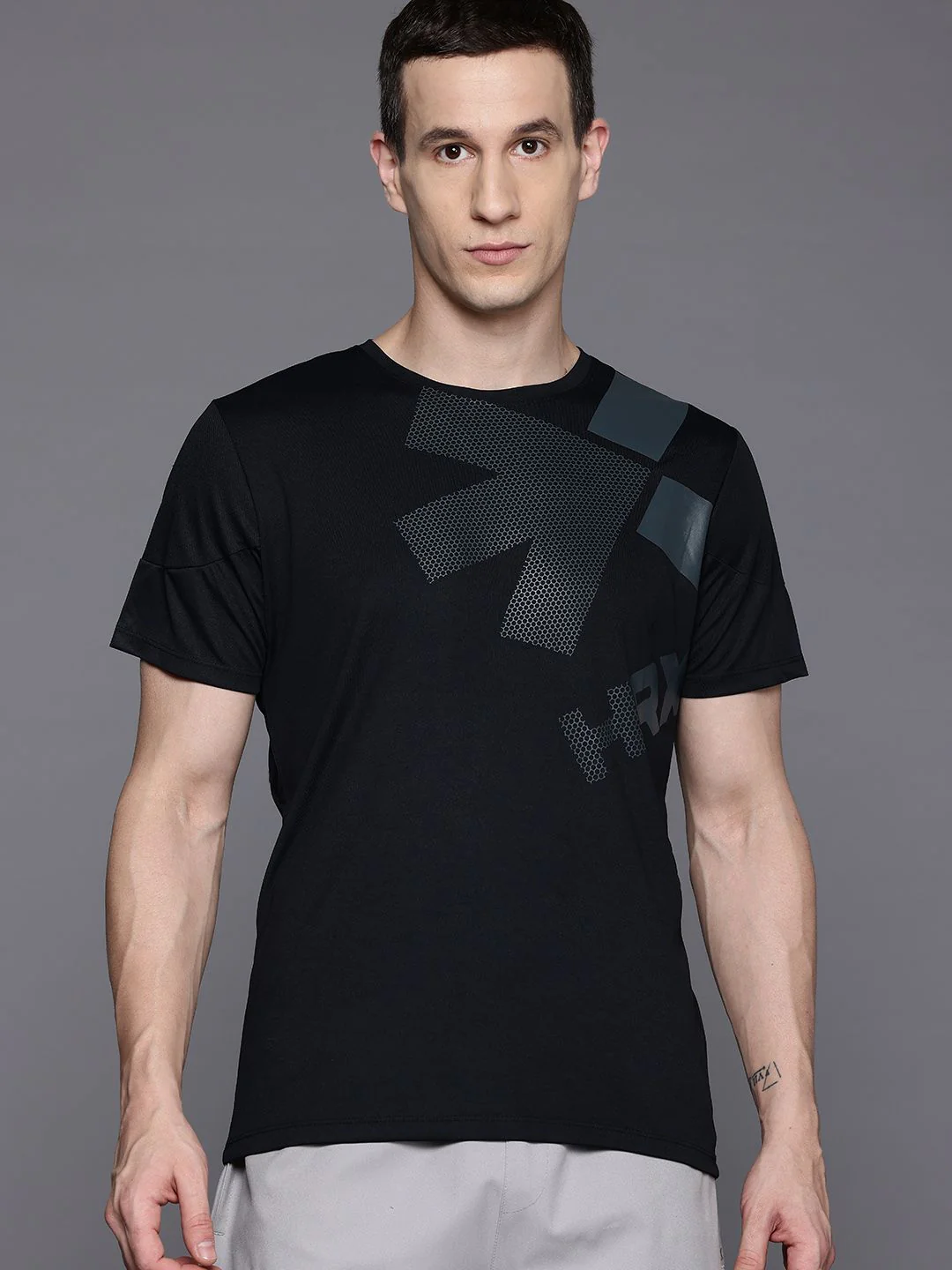 HRX by Hrithik Roshan Printed Rapid-Dry Training T-shirt - Image 3