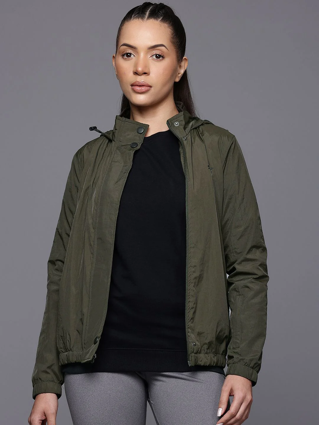 HRX by Hrithik Roshan Rapid-Dry Hooded Tailored Jacket - Image 3