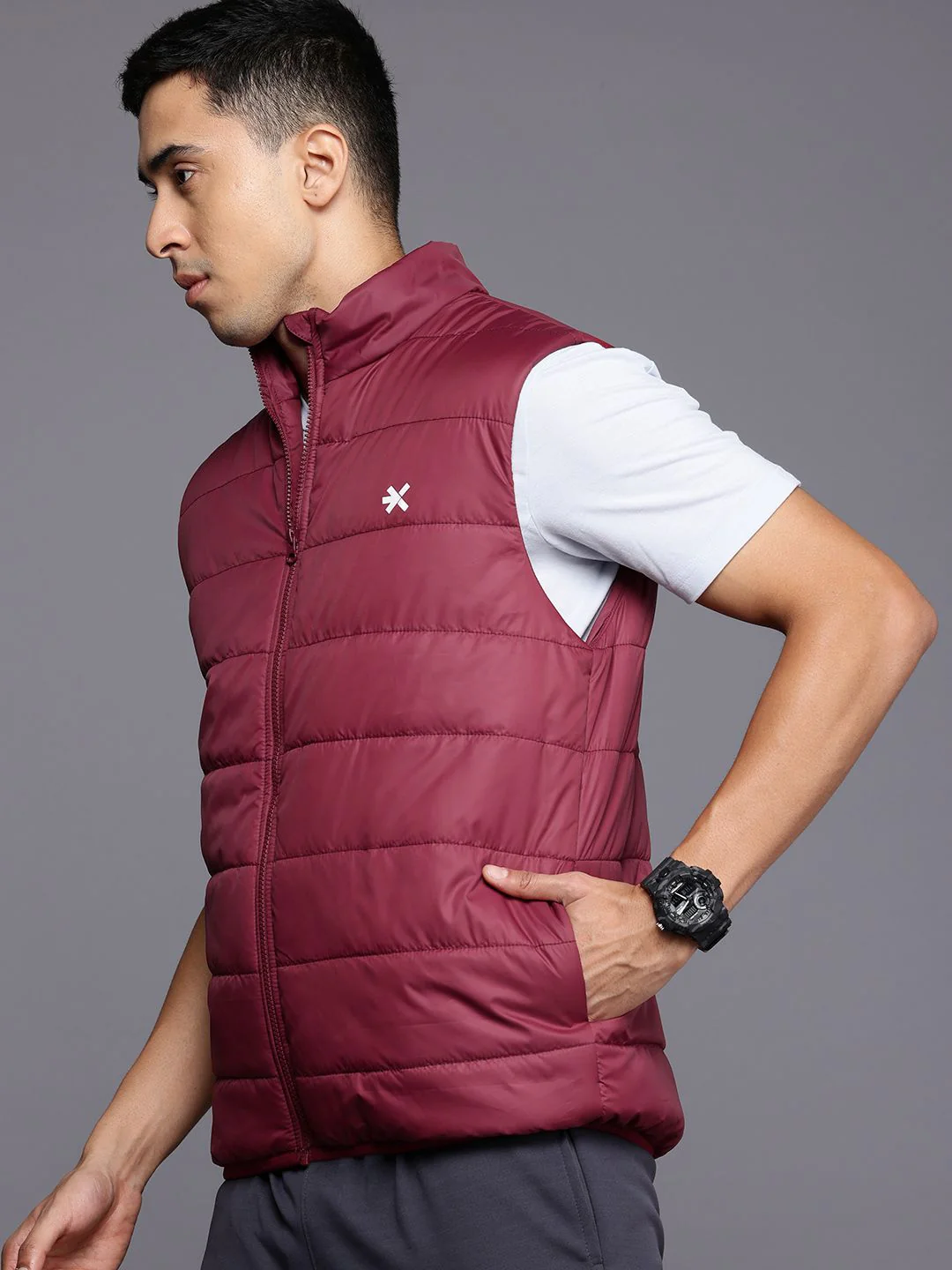 HRX by Hrithik Roshan Rapid-Dry Longline Training Padded Gilet Jacket - Image 3