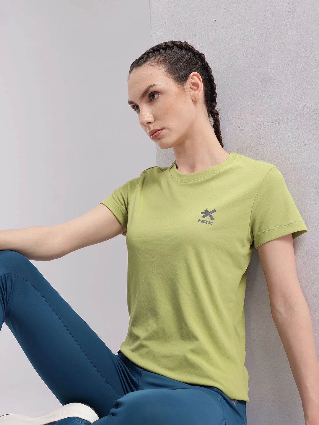 HRX by Hrithik Roshan Solid T-shirt with Brand Logo Detail