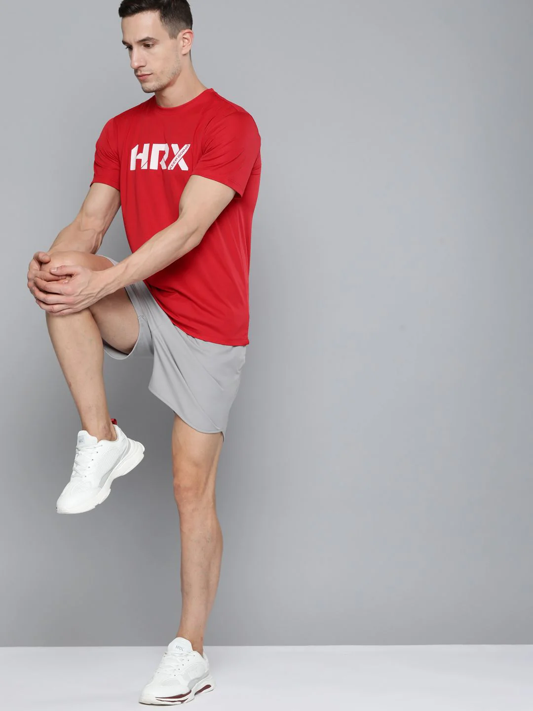 HRX By Hrithik Roshan Training Men Formula Red Rapid-Dry Brand Carrier Tshirts - Image 4