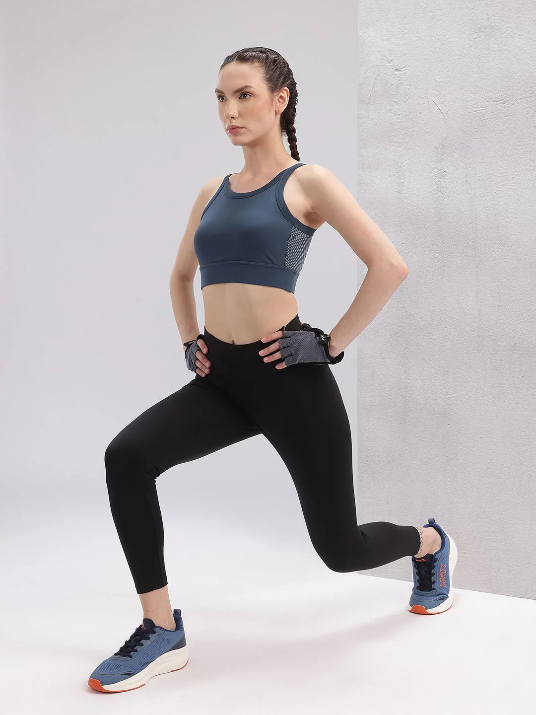 HRX by Hrithik Roshan Women Brand Logo Detail Rapid-Dry Cropped Training Tights - Image 4