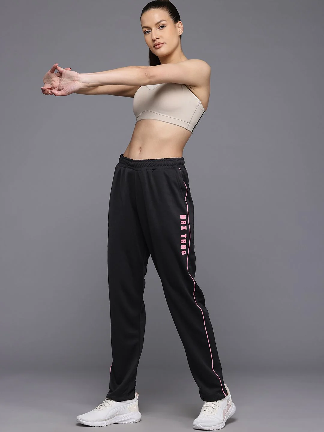 HRX by Hrithik Roshan Women Brand Logo Detailed Training Track Pants - Image 5