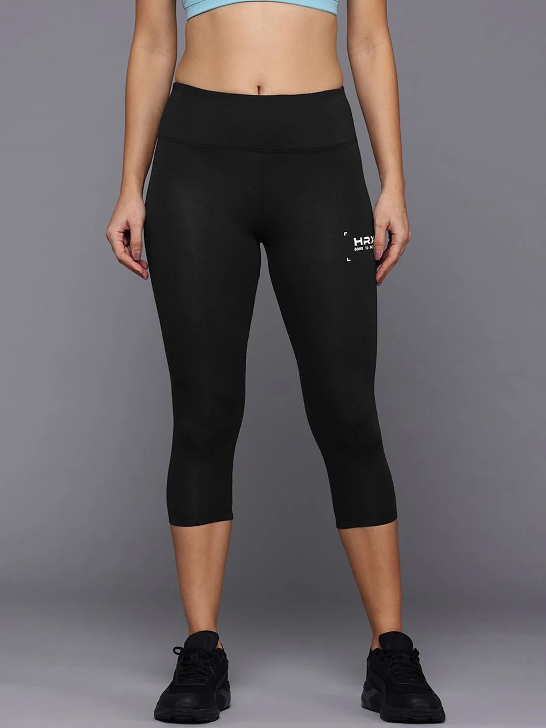 HRX by Hrithik Roshan Women Brand Logo Print Detail Three-Fourth Lifestyle Tights - Image 2