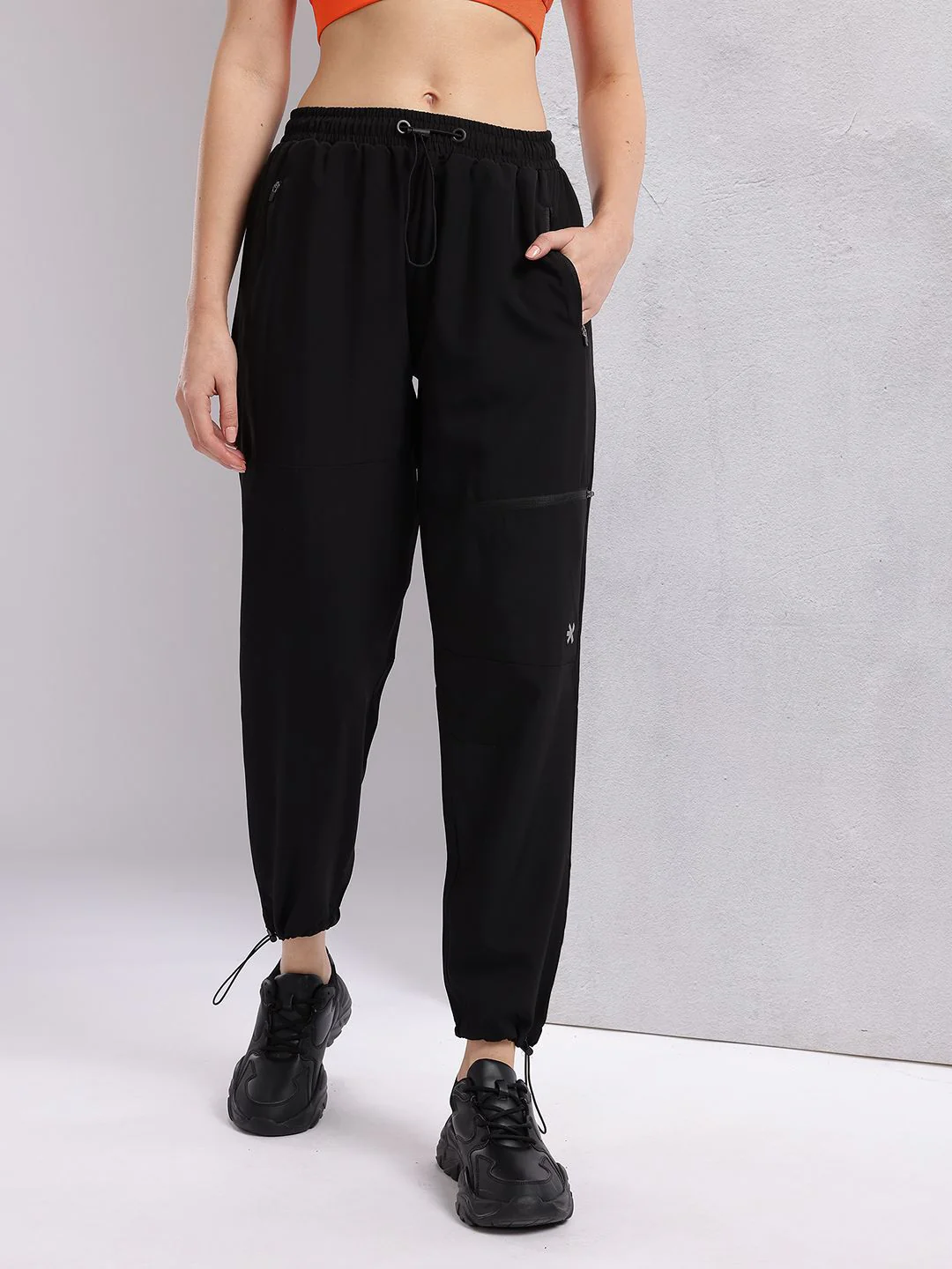 HRX by Hrithik Roshan Women Mid-Rise Regular Fit Running Joggers with Toggle Hem - Image 2